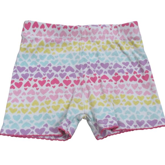 Kids Headquarters Pull‎ On Shorts Girls 2T Pink Rainbow Hearts Elastic Bottoms - Picture 1 of 3